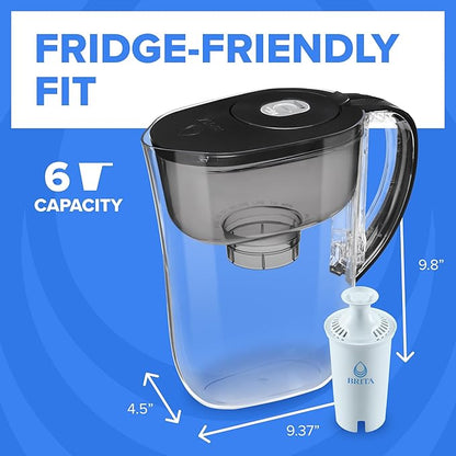 Brita Small 6 Cup Water Filter Pitcher, 1 BritaPlus Filter