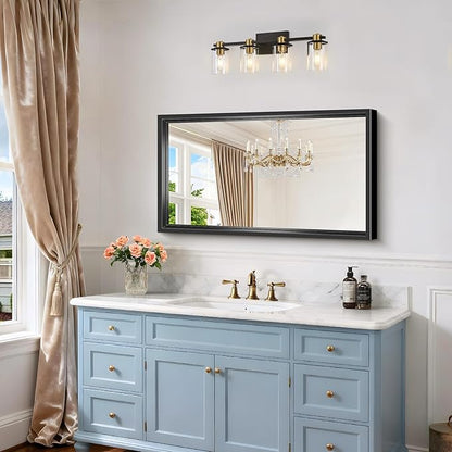 Bathroom Mirrors for Over Sink, 36 x 20 Inch Brushed Black Rectangle Mirror