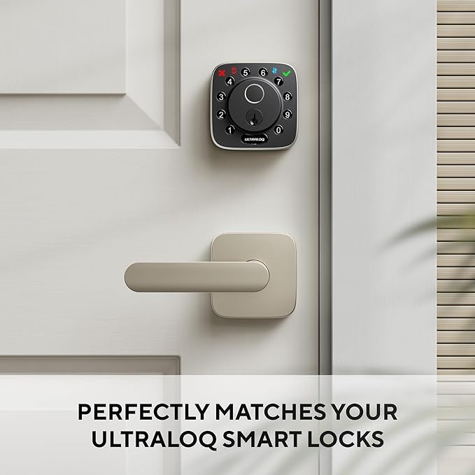 ULTRALOQ Passage Lever Door Handle, Reversible Handle No Lock