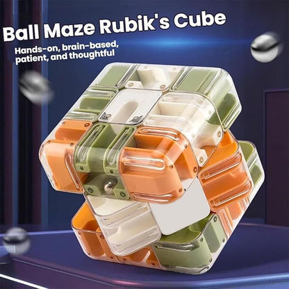 Large Puzzle Maze Cube - Engaging Brain Teaser Toy, 3D Maze Magic Cube & Ball, Mazes Ball Puzzles for Logical Thinking (Astyle,2set)