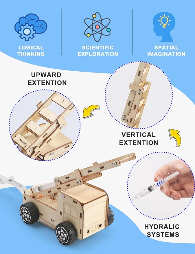 Poraxy STEM Kits for Kids Ages 8-10-12, 6 Set Model Car Kits, 3D Wooden Puzzles, Educational Science Experiment Projects Crafts Kits, Building Toys, Gifts for Boys and Girls 8 9 10 11 12 13 Year Old