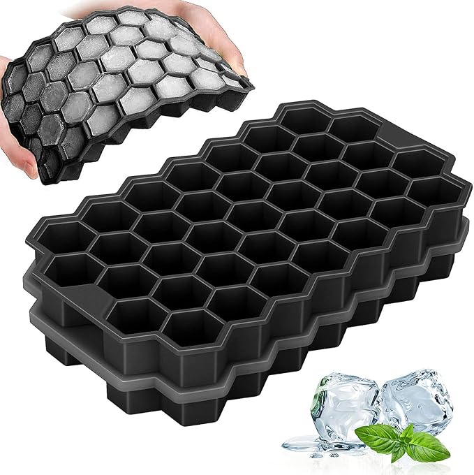 Jisile Ice Cube Trays for Freezer, Hexagonal Ice Tray