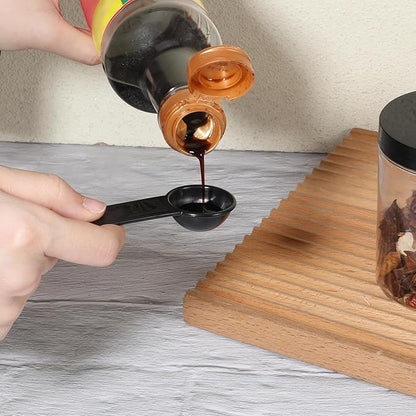 5Pcs Black Measuring Spoons Universal Easy to Read Measuring Cup and Spoon Set