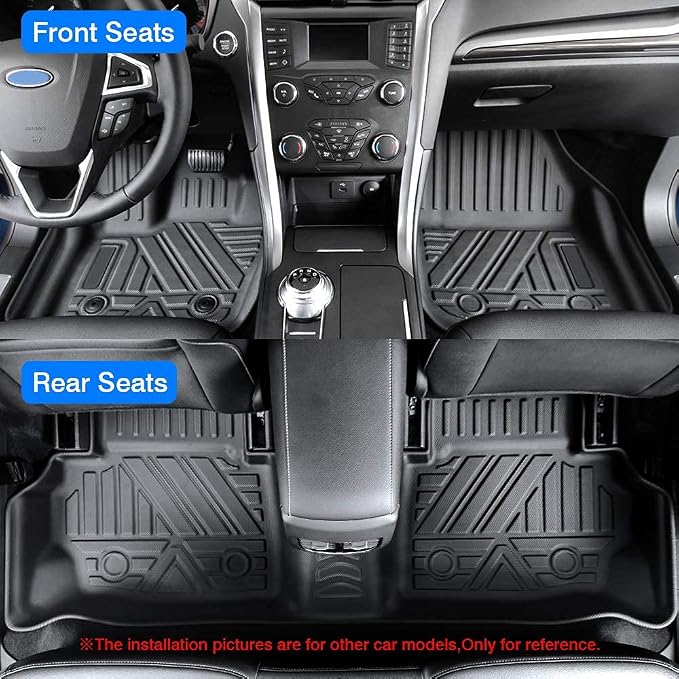 KUST Floor Mats for Ford Explorer 2020-2025 2026, All Weather Floor Liners Rubber Car Mat Front Rear 2 Row for Explorer Accessories High Edge