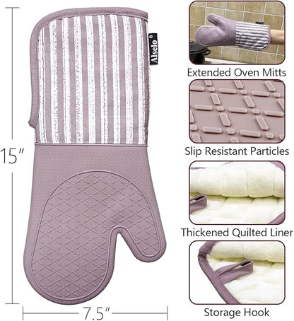 Alselo Silicone Oven Mitts Heat Resistant 932℉