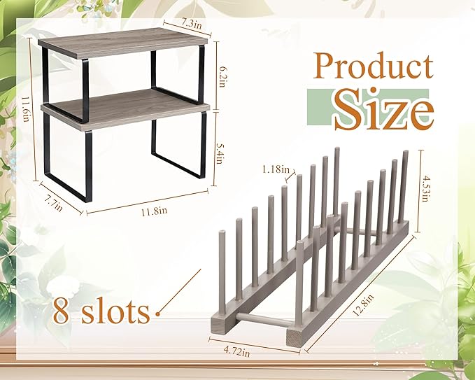 Marsui 4 Pcs Kitchen Organizer Accessories Set Cabinet Organizer Shelf and