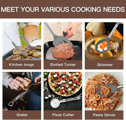 Kitchen Utensils Set-Silicone Cooking Utensils-32pcs Non-Stick Silicone Cooking