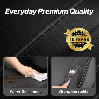 Coverland Custom SUV Car Seat Covers Front Seats for [2025-2026 Subaru Forester] - Protector Car Seat Cover Water Resistant Leather Memory Form Back Support Seat Cushion [Front-Black]
