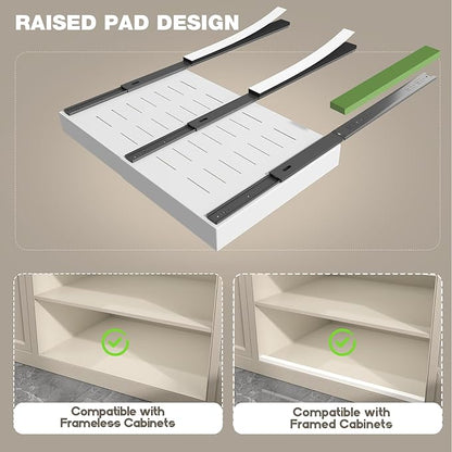 Seinloes 2 Pack Pull Out Cabinet Organizer 18" Deep, Full Extension 3 Slide