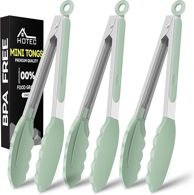 Hotec Mini Silicone Kitchen Tongs