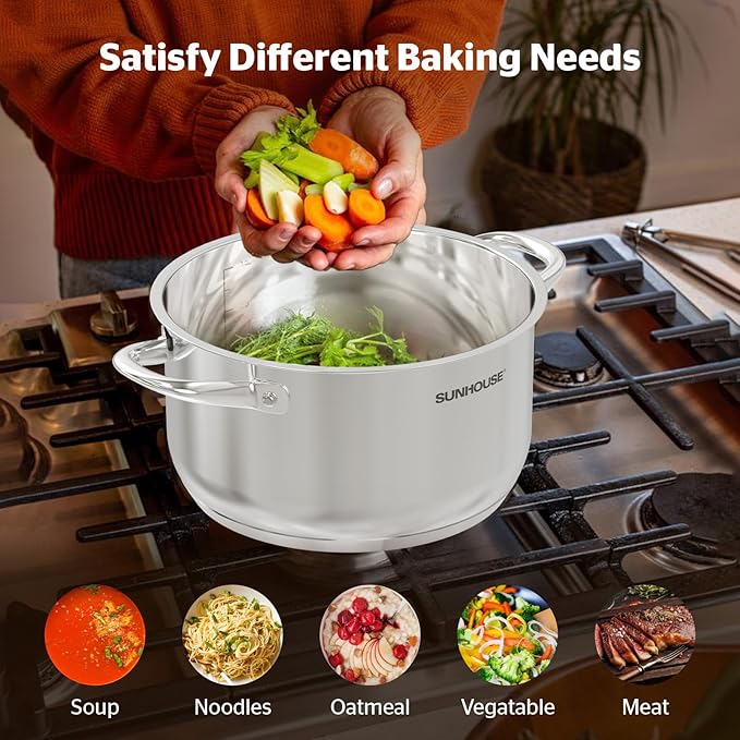 SUNHOUSE Stainless Steel Stock Pot