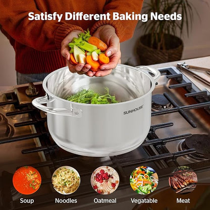 SUNHOUSE Stainless Steel Stock Pot
