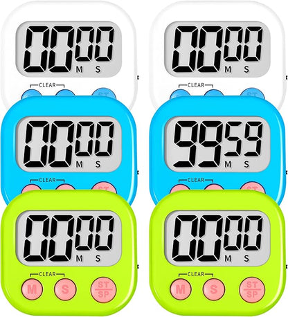 ZILLEEN 6 Pack Kitchen Timers for Cooking Digital Classroom Timers for Teachers