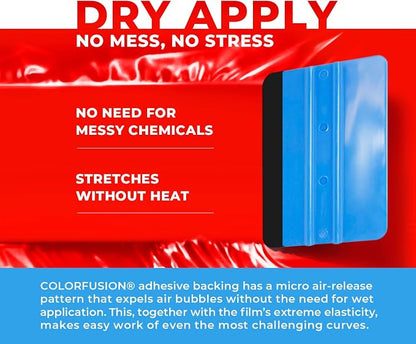 ColorFusion PPF by VViViD, Gloss Ultra Red Dry Apply PPF Vinyl Car Wrap Roll 10ft x 5ft