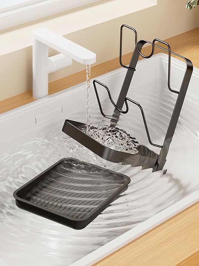 Pot Lid Holder Organizer, Carbon Steel Kitchen Pot Lid Rack
