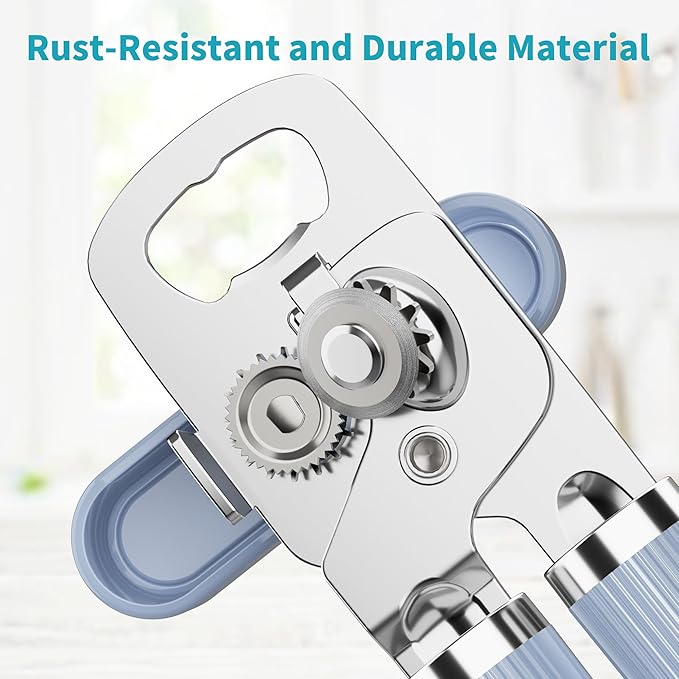 Ultrean Manual Can Opener Bottle Opener, Heavy Duty Stainless Steel Smooth Edge