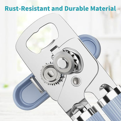 Ultrean Manual Can Opener Bottle Opener, Heavy Duty Stainless Steel Smooth Edge