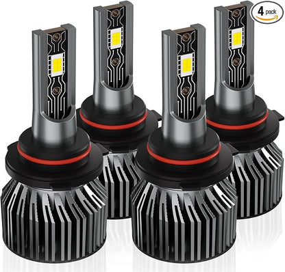 Compatible for 1999-2006 Chevrolet Silverado 1500 2500 3500 / Tahoe/GMC Sierra 1500 2500 3500 Light Bulbs, High/Low Beam 6500K White Light Combo Kit, Plug-N-Play, Powersports Bulbs, 4-Pack