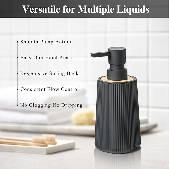 Black Hand Soap Dispenser Set