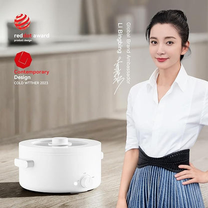 Hot Pot Electric, 2L Ceramic Glaze Non-Stick Pan, Portable Hot Pot