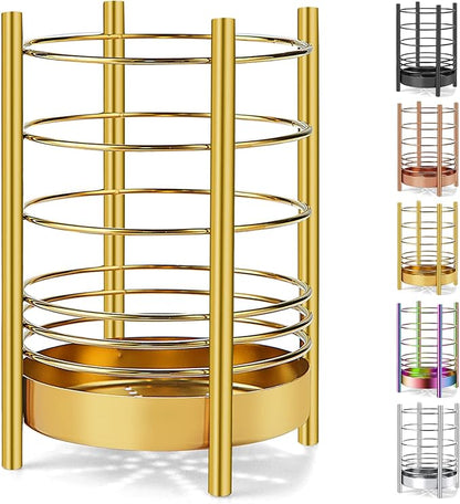 Gold Kitchen Utensil Holder for Kitchen Counter, Stainless Steel Utensil Crocks