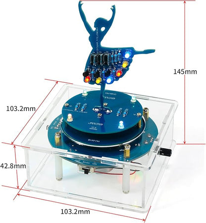 Gikfun DIY Rotating Led Ballet Girl Music Box Soldering Practice Kit- Electronic STEM Kit for School Learning Project Holiday Gift EK2174