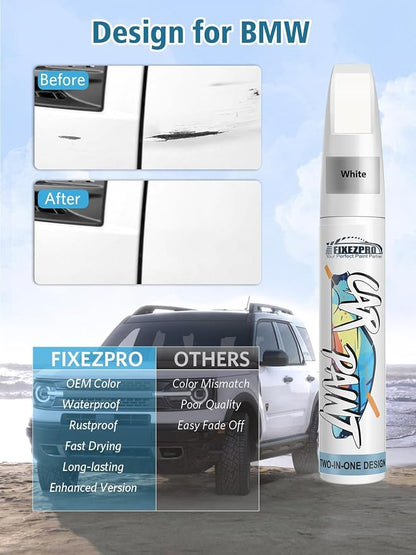 C4W/C54 Skyscraper Grey Metallic Touch Up Paint for BMW, Car Paint Scratch Repair Remover Pen Color Exact Match, Quick and Easy Fix Automotive Chips and Nicks Scuff Repair