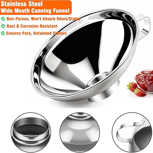 2-Pack Canning Funnels, Wide Mouth & Regular Mouth Kitchen Funnels