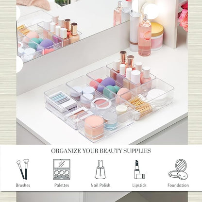 STORi SimpleSort 6-Piece Stackable Clear Drawer Organizer Set | 6" x 3" x 2"
