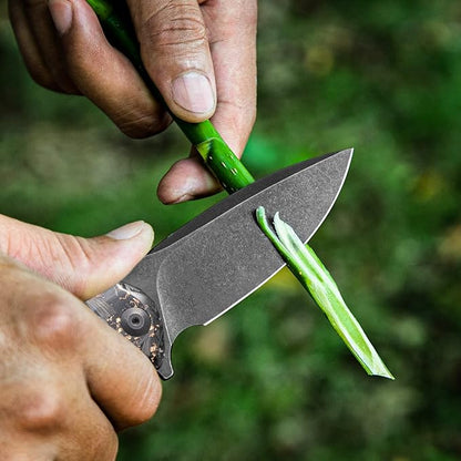 CIVIVI Folding Pocket Knife- Praxis Flipper Liner Lock Knife, 3.75" Black Stonewashed Blade, Reversible Clip for EDC Outdoor Use C803I