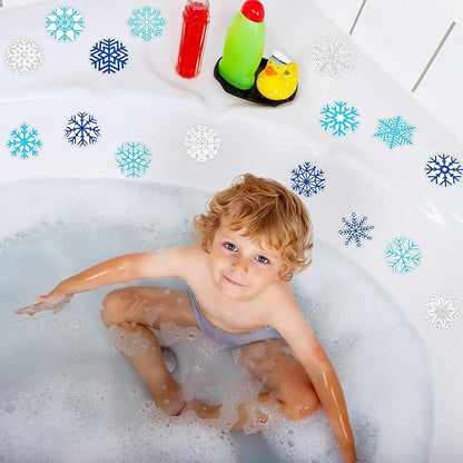 Tevxj 20 PCS Winter Thick Gel Clings Snowflake Window Decorations Christmas Snowflake Window Clings Decals Winter Window Decor for Kids Toddlers Home Airplane Christmas Party Home Classroom Nursery