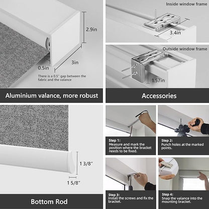 ZSTARR Motorized Smart Blind for Window, Automatic Blackout Roller Shade