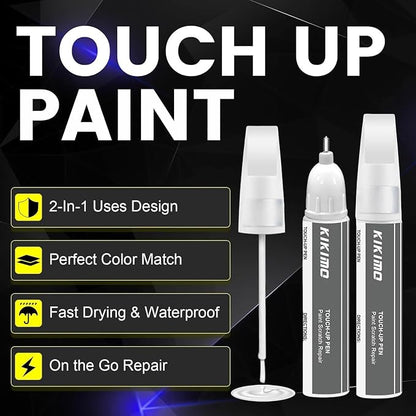KIKIMO for Honda Touch Up Paint(Meteorite Gray Metallic(NH-904M)), Car Paint Repair Kit for Honda, 2 In 1 Scratches Repair with Pen Tip and Brush, Color-Matched for Quick & Easy Fix