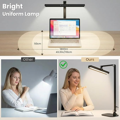 LIONVISON Desk Lamps for Home Office: 2 in 1 Eye-Caring Modern LED Desk Lamp