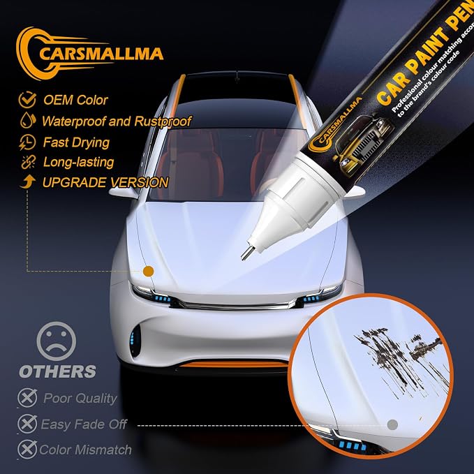 Thunderstorm Gray(GNO/WA633D) Car Touch Up Paint for GMC, Color Accurate Car Paint Scratch Repair Pen Kit Quick & Easy Fix Vehicle Chips and Automotive Nicks Scuff