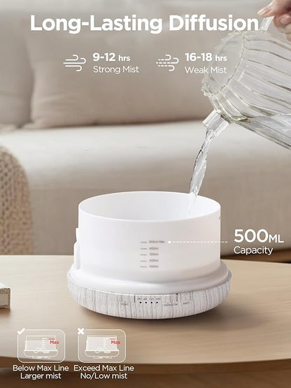 InnoGear Aromatherapy Diffuser & 10 Essential Oils Set, 500ml Essential Oil