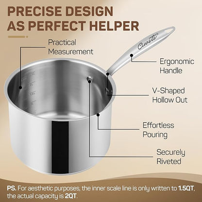 Ciwete 3 Qt Stainless Steel Saucepan