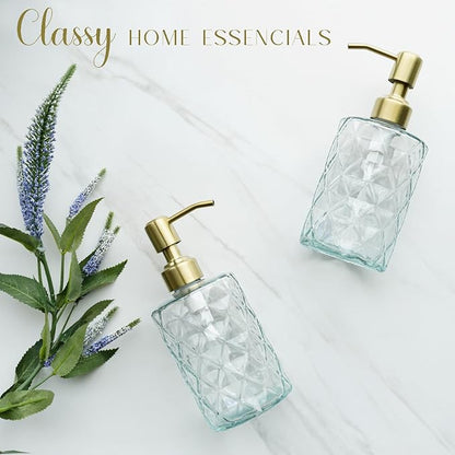 JASAI Diamond Design Glass Soap Dispenser