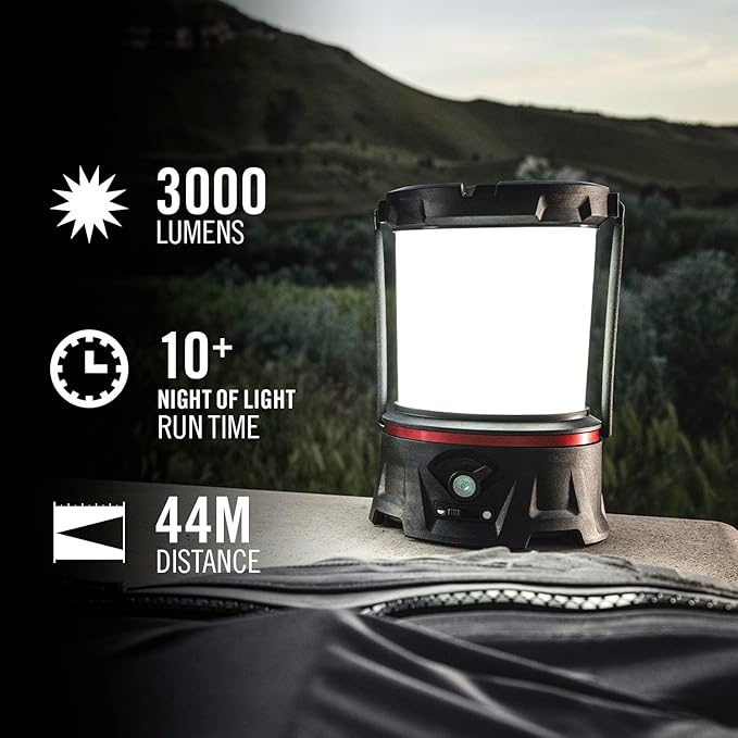 COAST EAL55R Dual Color LED Emergency Light, 3000 Lumen, 10+ Nights of Light, Variable Light Control, Durable for Outdoor & Survival, Black