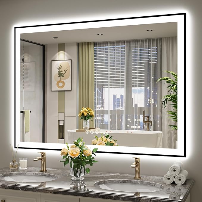 YEELAIT 55x40 Inch LED Bathroom Mirror