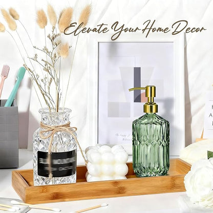 COHOSEGE 17 Oz Green Glass Kitchen Soap Dispenser
