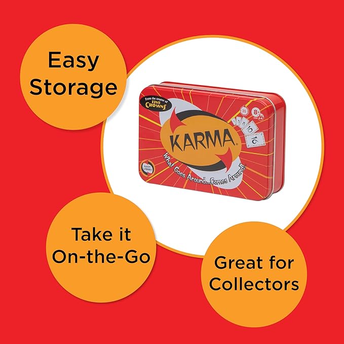 Karma Card Games for Kids – Card Games for Adults, Family Games Night, Card Games for Families, Multi-Player, Screen Free, Travel Games, Playing Cards, What Goes Around, Comes Around, Ages 8+