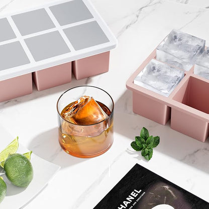 Large Ice Cube Tray for Whiskey: FDDBI Silicone Ice Cube Trays