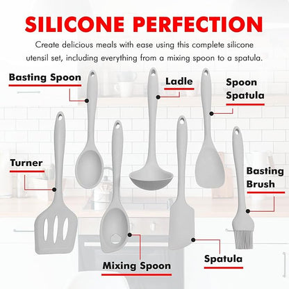 Chef Craft - Premium Silicone Kitchen Tools and Utensils Set, Non-Scratch