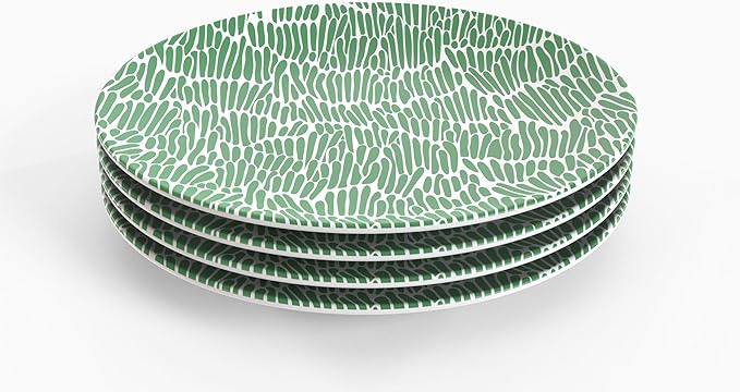 TervisHome Melamine Dinner Plates - Set of 4 | Enchanted Garden Collection | Durable Stoneware-like Quality, Dishwasher Safe, Perfect for Indoor and Outdoor Use