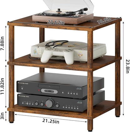 3-Tier AV Media Player Stand, Modern Stereo Cabine, Game Console Shelf
