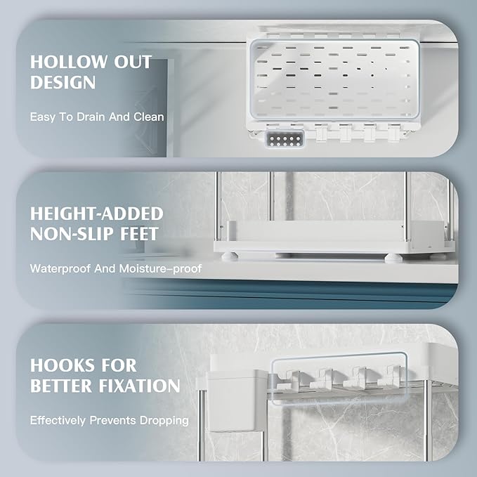 VERIFOST 2 Pack Under Sink Organizers and Storage, Double Sliding Kitchen