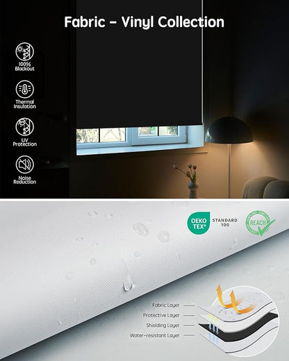 Yoolax Motorized Blinds with Remote, Automatic Window Shades Work with Alexa