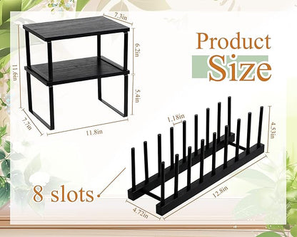 Marsui 4 Pcs Kitchen Organizer Accessories Set Cabinet Organizer Shelf and