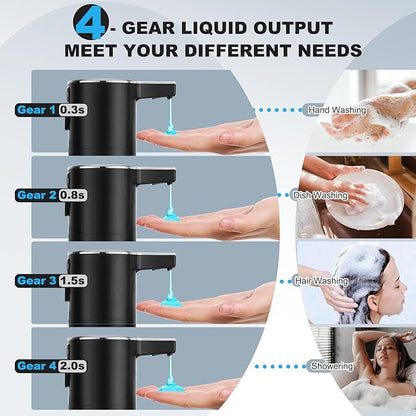 Automatic Soap Dispenser Liquid Touchless: 13.52oz/400ml Wall USB Rechargeable